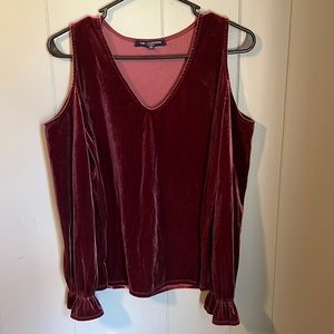 Velour blouse dark mauve